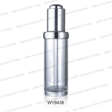 Round Shape Acrylic Transparent Bottle Flat Shoulder Press Button Dropper 20ml 30ml